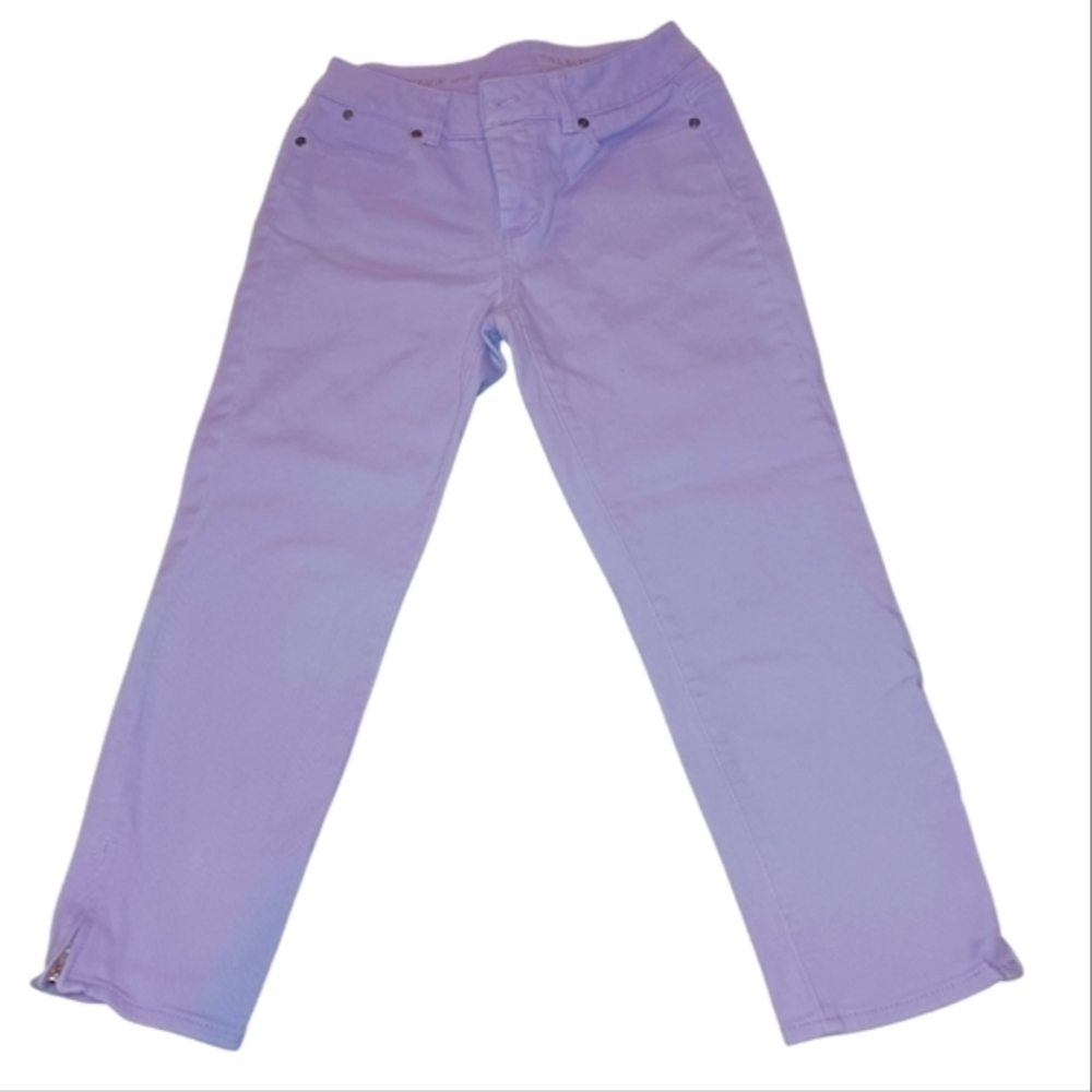 Talbots Womens Pants sz 2Petite Curvy‎ Crop Solid Lavender